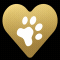 Gold Paw Print Heart